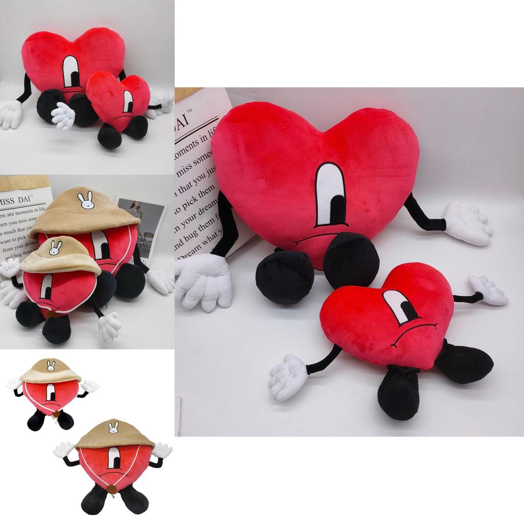 Un Verano Sin Ti Bad Bunny Plush Toy Soft And Durable Heart-shaped Pillow For Kids And Adults