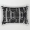 Black and White Simple Geometric Rectangle Pillowcase Home Decor Car Sofa Cushion Cover Home Decor Accessories 30x50cm