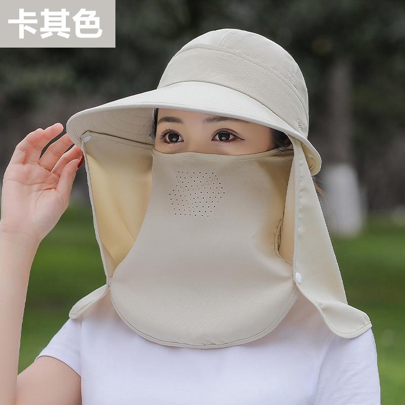 Sommerhut Damen Outdoor Radfahren Sonnenschutz Gesicht Maswide Brim Atmungsaktiv Sonnenschutz Sonnenhüte Casual Sonnenhut Visier UV-Schutz Neu