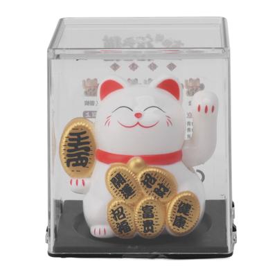 Solar Powered Lucky Cat 2 Inch Mini Cute Solar Waving Cat Lucky Wealth Welcoming Cat for Home Car