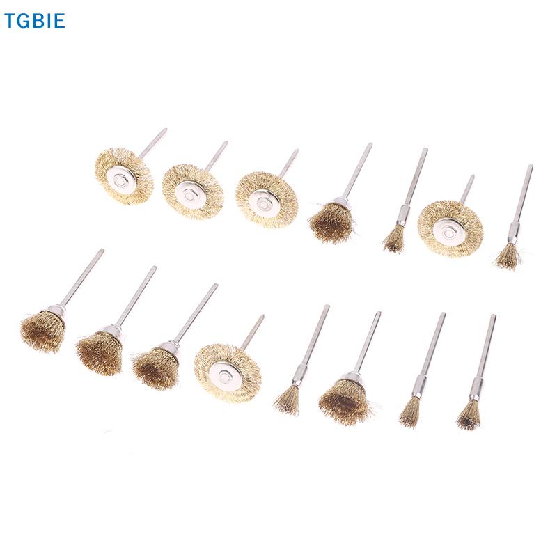 [T]3/9/15Pcs Mini Metal Brush Set Rust Removal Cleaning Brush Polishing Wheel Brush For Grinder Rotary Electric Tool Accessories