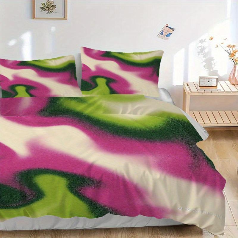 

3pcs Colorful Swirl Pattern Bedding Set, Ideal for Home Use, Suitable for Bedroom Decor (1*Duvet Cover + 1/2*Pillowcases, No Core) yy250821171 135x200cm