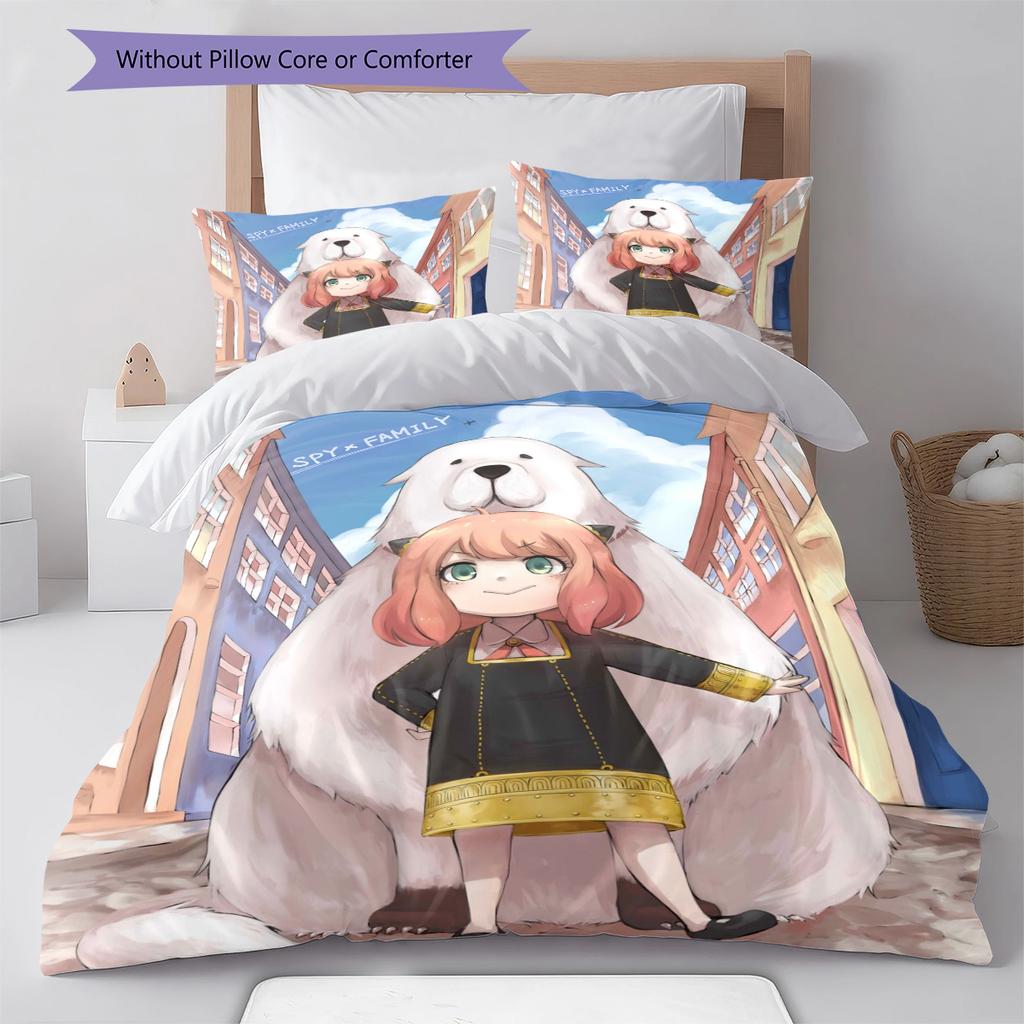 Set Copripiumino Trapuntato con Fantasia Cartone Animato Federa Decorazione per la Casa Regalo di Compleanno (1 * copripiumino + 2 * federa, senza nucleo)