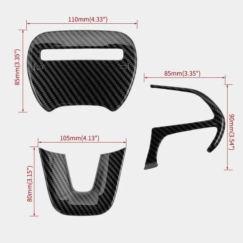 For Dodge Challenger Charger 2015-2025 Carbon Fiber Style ABS Interior Steering Wheel Trim Cover Button Frame Sticker Decoration