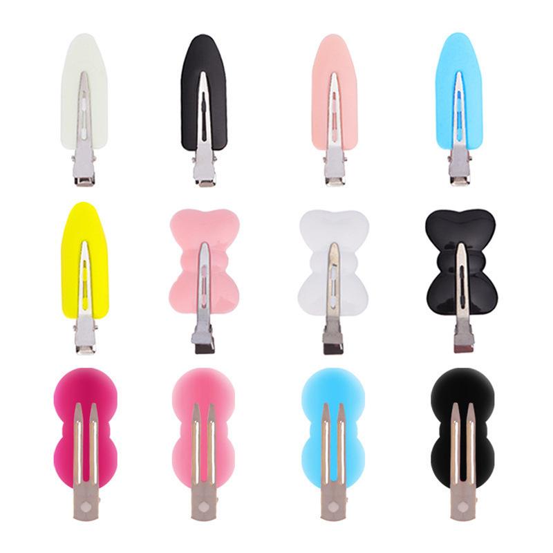 Grampos de cabelo sem costura simples de cor sólida sem dobra franja lateral grampo de maquiagem acessórios de lavagem de rosto grampos de cabelo para meninas