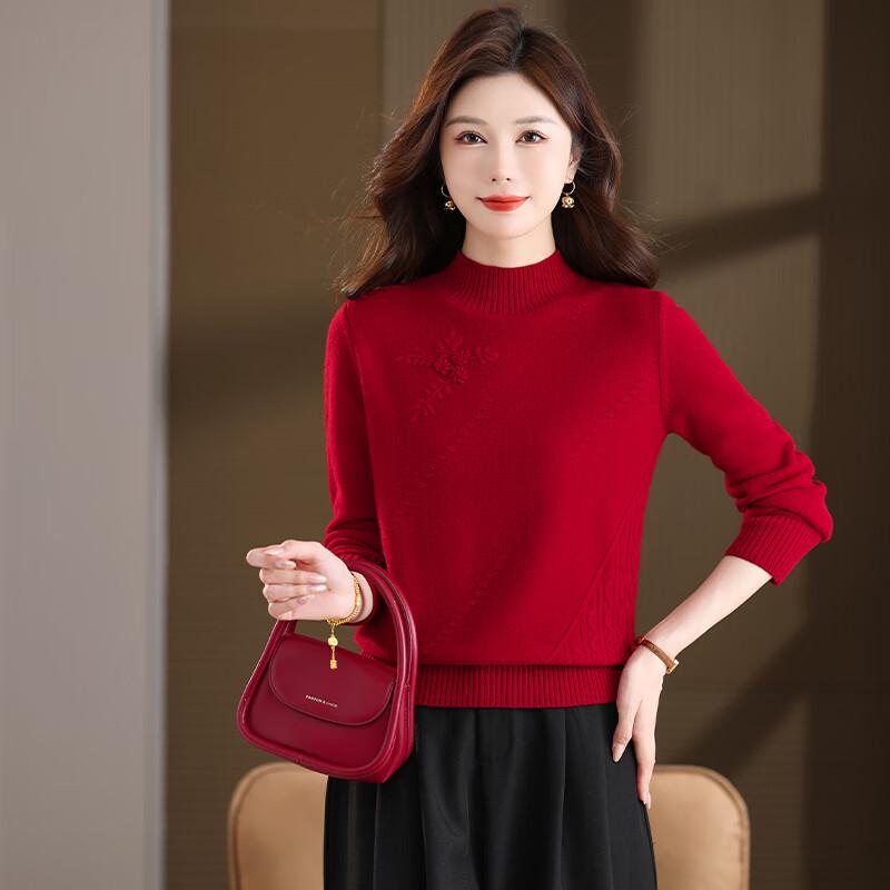 Women's 100% Pure Wool Thick Mock Neck Sweater