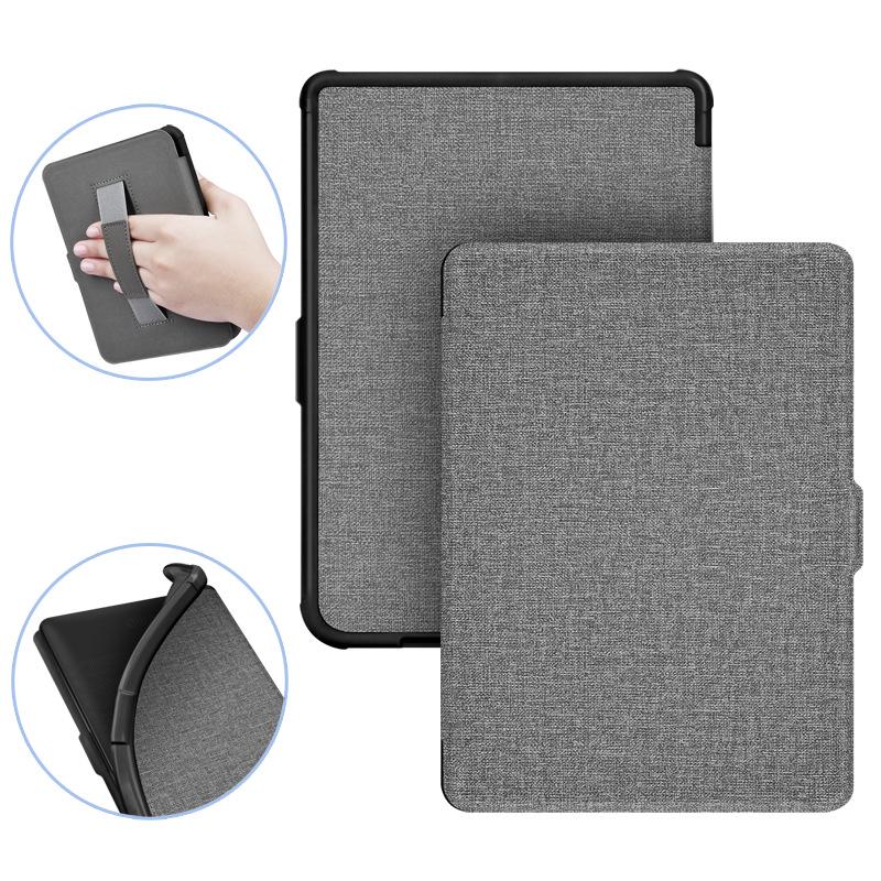Compatible Kobo Clara HD Linen Texture Protective Leather Case for 2018 Model & Tolino Shine 3