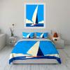 Sailboat Art Decor Set Soft Comfortable Duvet Cover Bedding Set Included 1*Duvet Cover & 2*Pillowcases, Gift