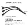 PWM Fan Splitter Cable 10 Inches, 3 Pack, Black, 3 Way 4 Pin PC Fan Extension Cable, CA PWM Fan Extension Cable, for Computer ATX Case 4-Pin/3-Pin