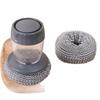 Press-Type Steel Wool Dishwashing Brush with Automatic Liquid Dispensing
