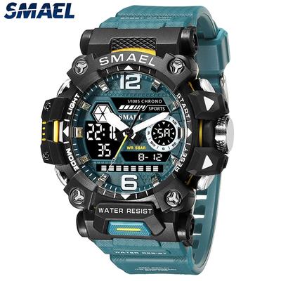 Men Watches 50m Waterproof Sports Watch Military Man Sports Watch Digital 8072 Dual Display Watch  Quartz  Led Digital