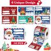 24pcs/roll Christmas Gift Labels DIY Holiday Decor Name Tags Stickers Self-Adhesive Christmas Sticky Labels For Kids Adults
