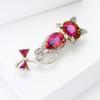 Glass Cat Brooch for Women Rhinestone Animal Kitten Lapel Pins Party Accessories