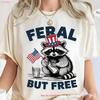 Funny 4th Of July T Shirt Raccoon Independence Day Patriotism 1776 Trendy Usa American Flag Vintage Breathable Unisex