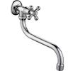 Modern Classic Single-Handle Wall-Mounted Kitchen Faucet Brass Hot & Cold Water Mixer Tap for Hotels Polished Finish
