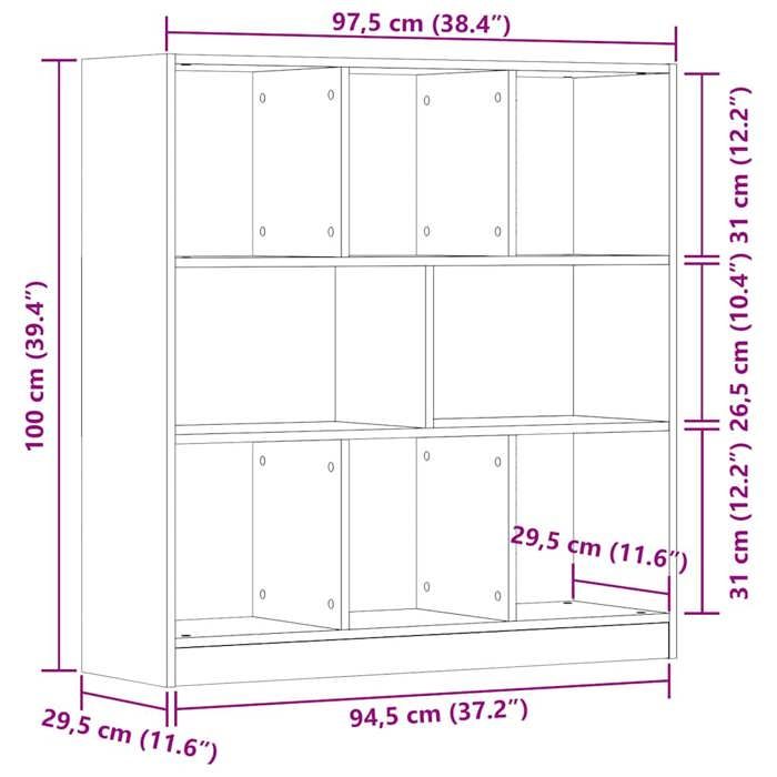 VidaXL Bibliothèque chêne artisanal 97,5x29,5x100 cm bois d'ingénierie, bibliothèque, armoire de rangement, support de 855789