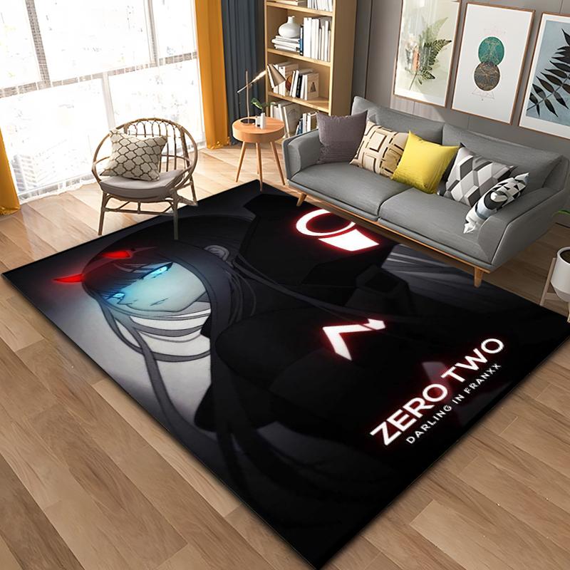 Anime Zero-Two DARLING In The FRANXX Area Rug,Carpet Rug for Living Room Bedroom Sofa Doormat Decoration, Kid Non-slip Floor Mat