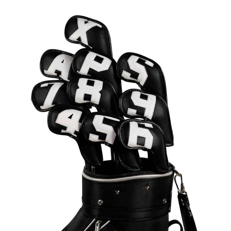 10Pcs Golfs Iron Head Cover Thick PU Leather Golfs Head Cover Replacement Headcover Protective Cover Easy to Use