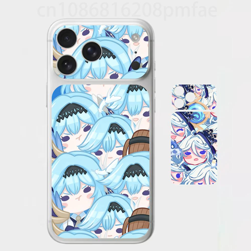 

Cute Chibi G-Genshin Impact Character 3D Full Body Skin Decal for iPhone 17/Pro Max/Air, Color Rear Protective Sticker iPhone17promax