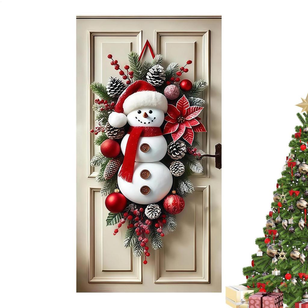 2025 door decoration Christmas Decor Snowman Cute Home Decor Christmas Door Banner Large Ornaments