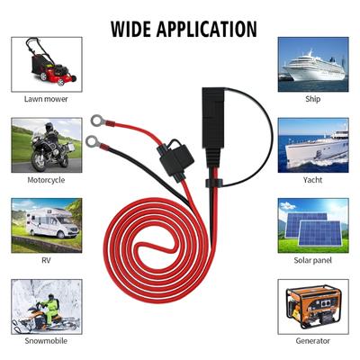 CS-1423A1 Battery SAE-to Ring Terminal Harness Quick Disconnect Connector Extension Cable for Motorcycle RVs Boats