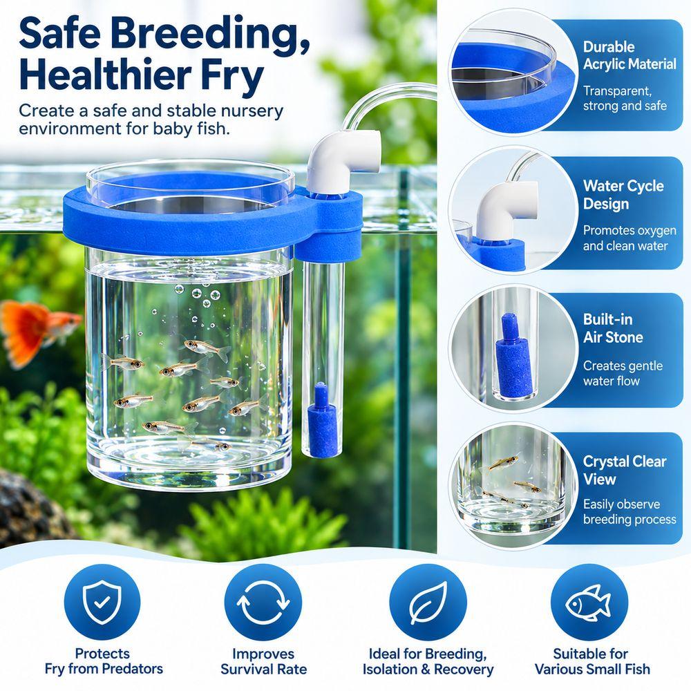 Schwimmendes Aquarium Bio-Filter Blaues Winkelstück Auslass Fischbecken Filter Brut Garnelen Zucht