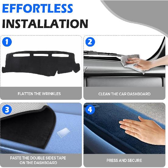 Dashboard Cover Dash Cover Mat Pad Compatible With 1999-2006 GMC Sierra Silverado,For GMC Yukon XL/Suburban Tahoe Avalanche 2000-2006,Black