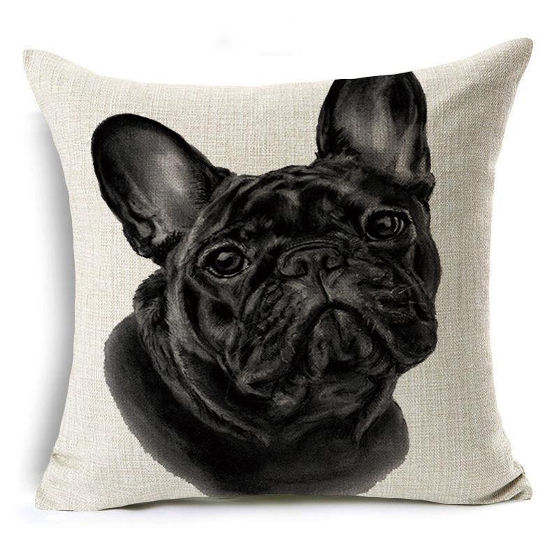 Cute French Bull Animal Series Home Linen Pillow Case Home Sofa Cushion Pillow