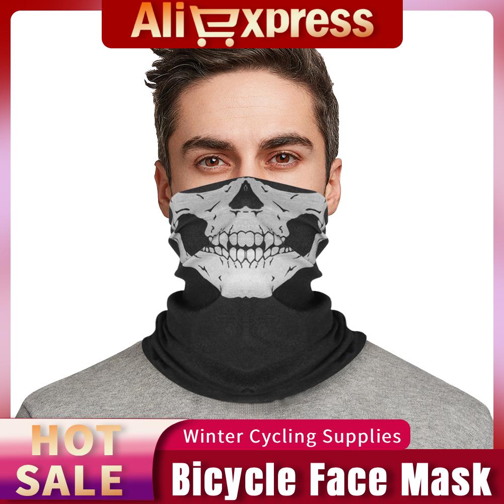 Bicycle Face Mask Halloween Skull Riding Mask Multipurpose Skull Dress Up Mask Scary Cycling Face Mask for Hiking Camping Runnin