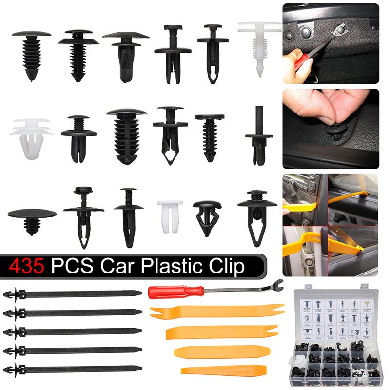 435PCS Car Body Trim Clips Plastic Bumper Rivet Fastener Screw Panel