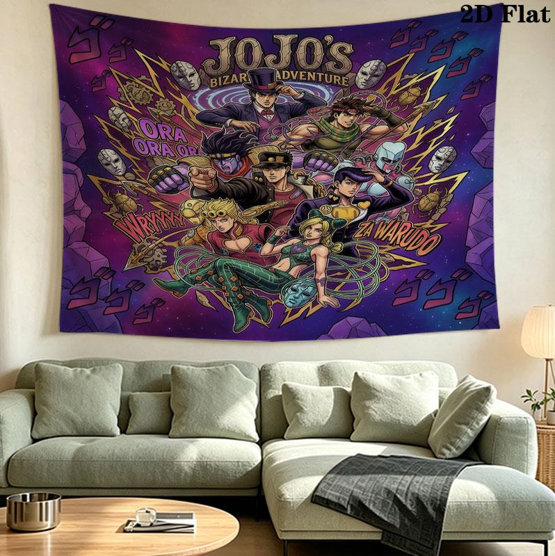 Jojo's Bizarre Adventure Nástěnná tapiserie Estetické závěsné na zeď Tištěná látková deka Dekorativní tapiserie Pro ložnici Obývací pokoj Domácí dekorace
