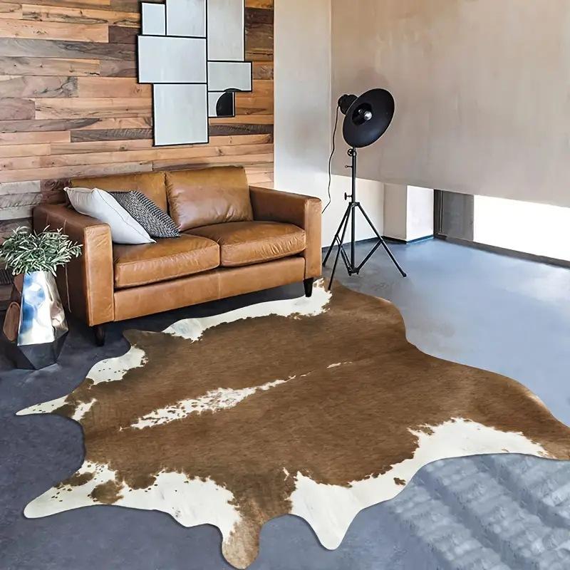 Imitation Animal Skin Cowhide Household Stain-resistant Machine Washable Home Decoration Carpet