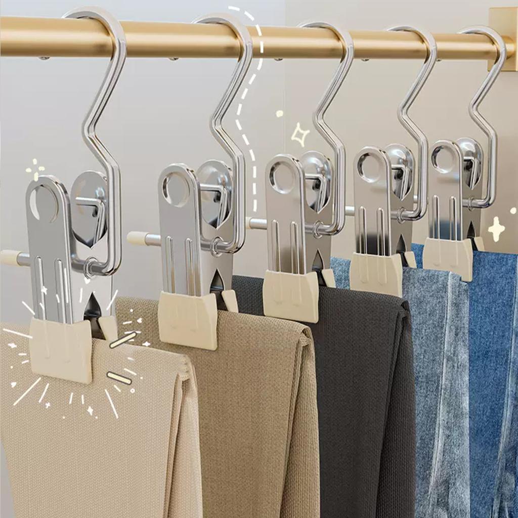 WORTHBUY 10/30pcs Closet Clothes Organizer No Trace Clothespins Clothes Pegs With Hooks Pants Socks Drying Clothes Hangers Clip