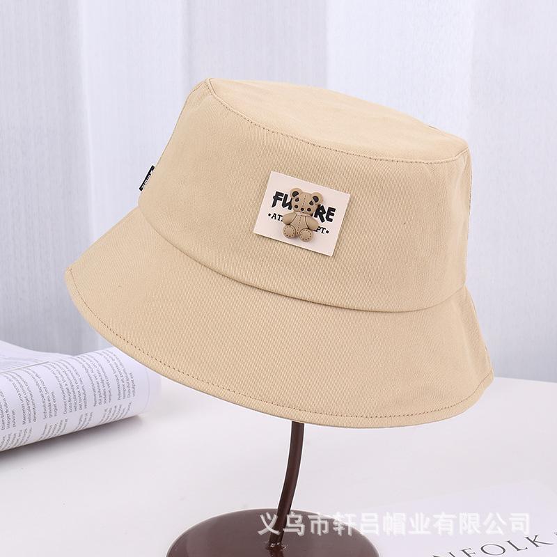 Spring New Sunshade Basin Hat Women's Casual Versatile Cartoon Bear Fisherman Hat Outdoor Sunscreen Bucket Hat