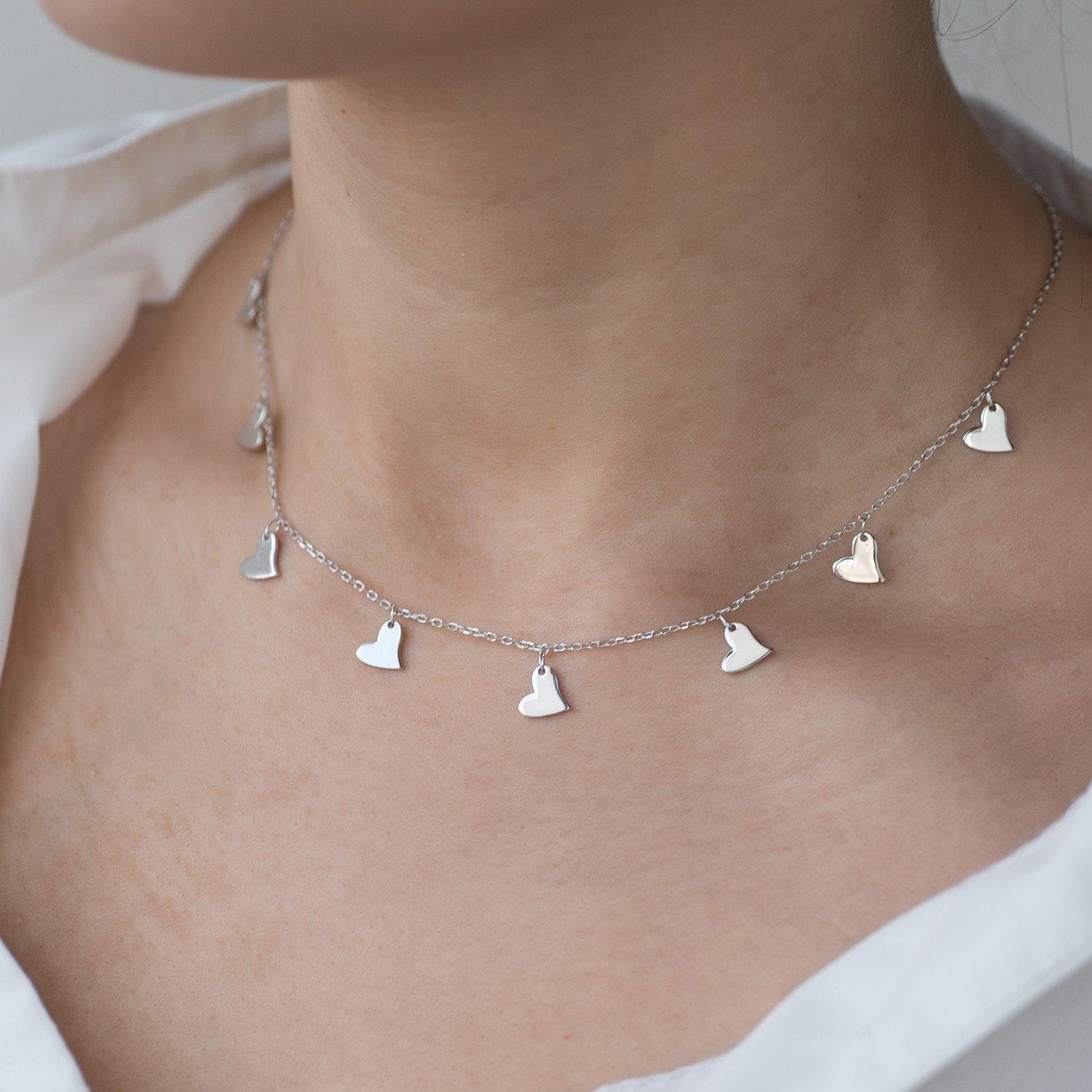 

Срібна каблучка Серця Oniks 44 срібний