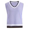 Shop   Women V Neck Colorblock sleeVeless KniT T shirT Purple 21ds Wkn 1523