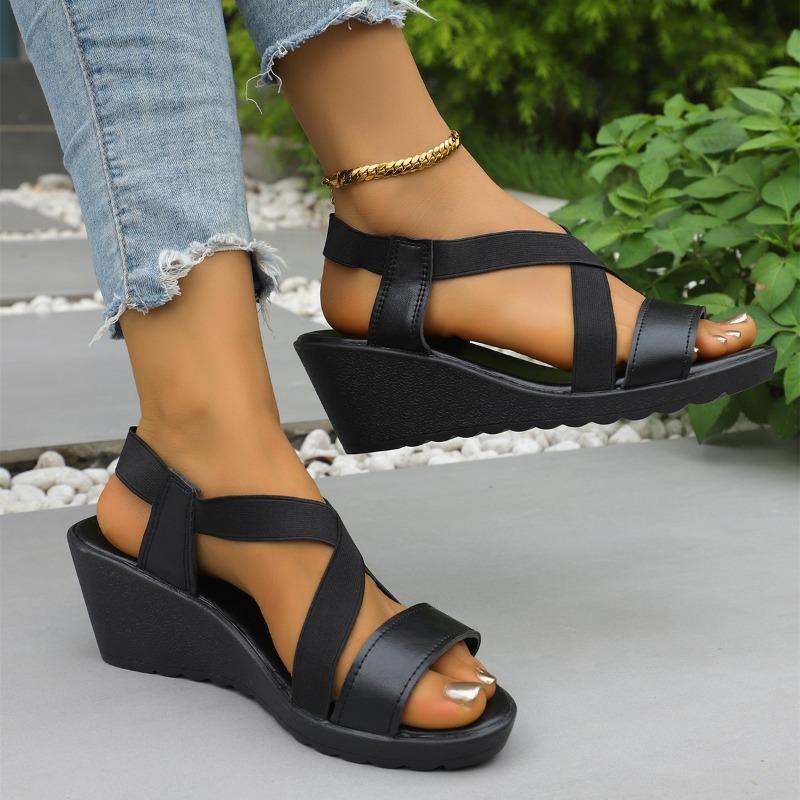 Fashion Shoes Female 2025 Hot Sale Open Toe Women's Sandals Fashion Plus Size Casual Summer New Non-Slip Comfortable Wedge Sandals