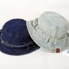 Retro-Stil Gewaschener Denim Eimerhüte Gewaschener Denim Gürtel Design Gürtel Design Kappen Sonnenschutz Vielseitiges Design Sonnenschutz Eimerhüte