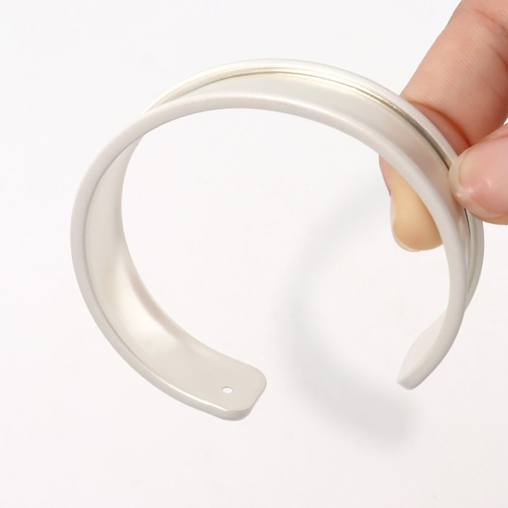 18K Genuine Gold Wide Open Bangle Pure Copper Simple Bracelet Base for Women