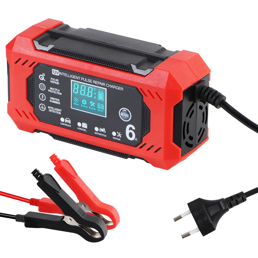 Car Battery Chargers 12V 6A Digital Display Intelligent Pulse Repair For Lead Acid AGM Batteries Charging Household Storage Cell