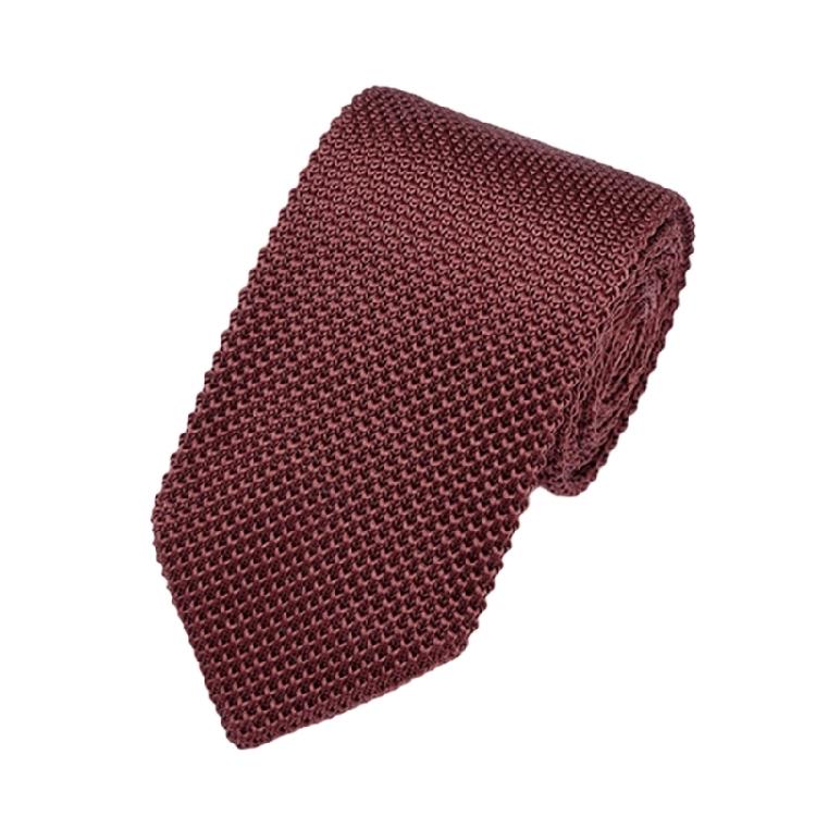 Solid Color Necktie Flexible Knitted Tie Easy Maintenances Polyester Fabric Neckwear for Work Holiday Formal Event