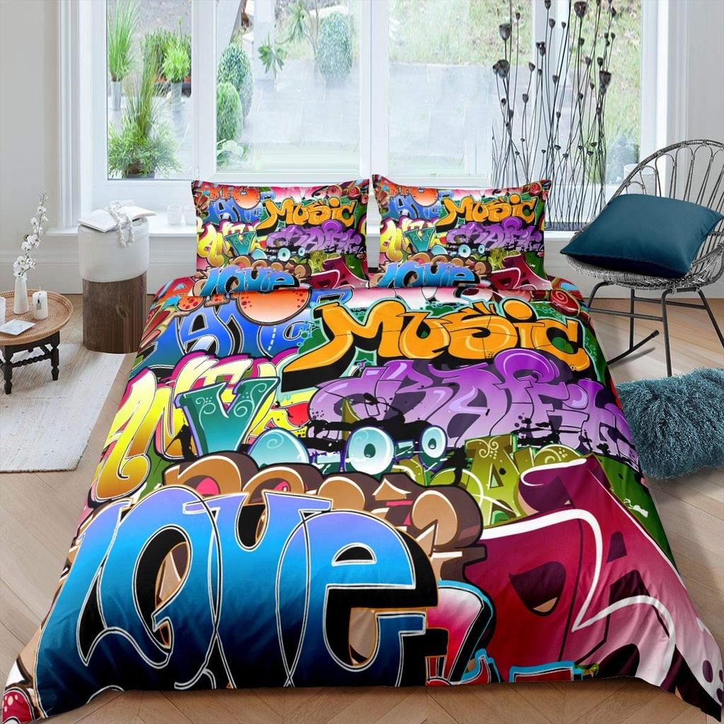 Guitar Bedding Set Punk Rock Music Duvet Cover Set For Kids Teens Boys Young Man Rotating Musical Instrument Comforter Cover