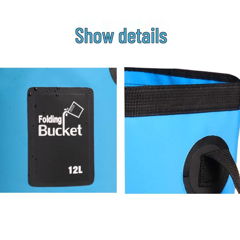 Large Capacity PVC Folding Water Bucket for Camping, Car Wash, and Fishing - Lightweight and Portable