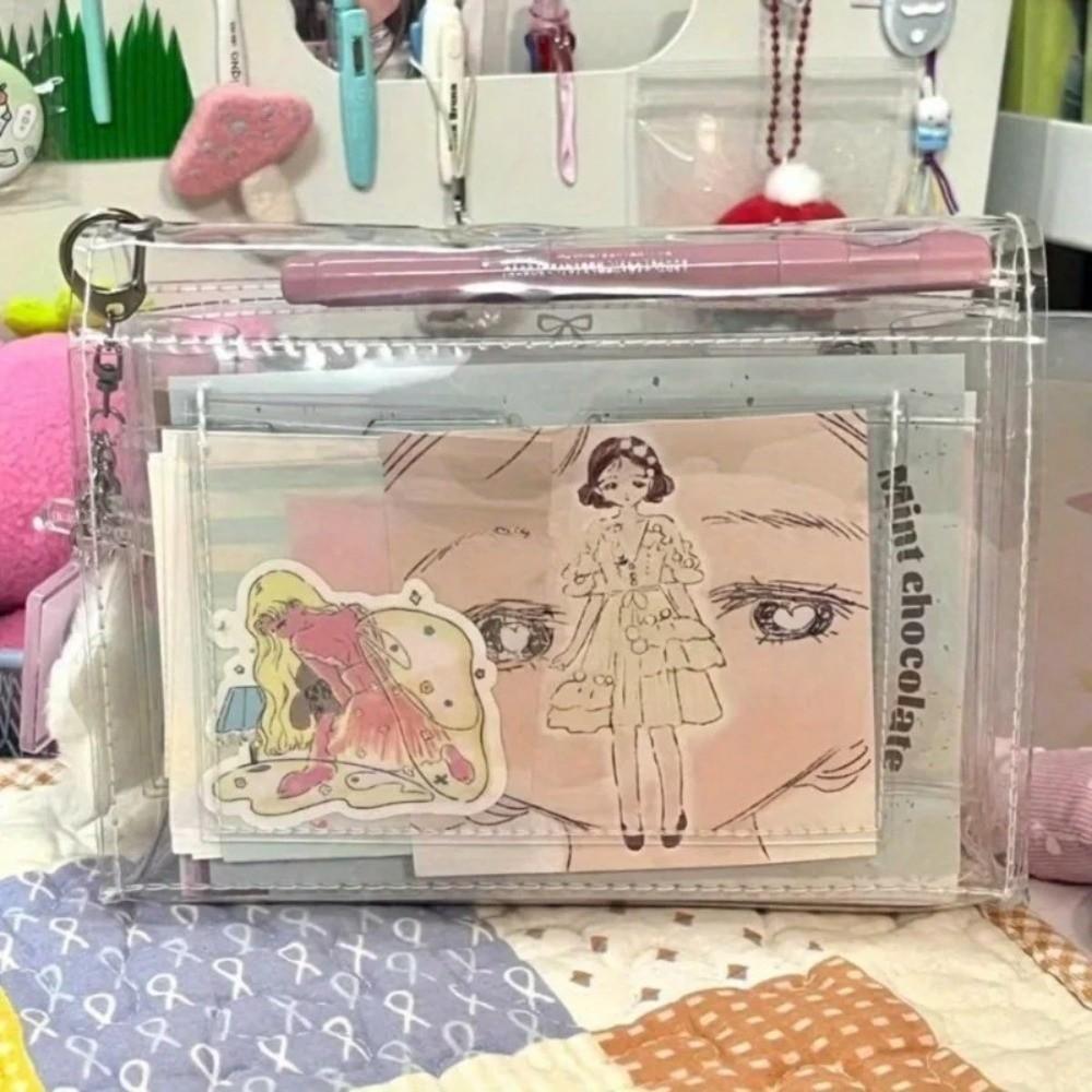 Clear Toiletry Organizer Bag PVC Cosmetic Bag Portable Transparent Pen Bag  Travel Essential