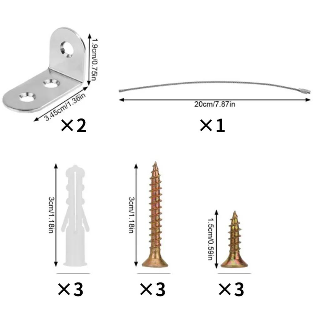 

6 Set Furniture Safety Anti Tipping Devices with Steel Cables and Iron Brackets to Prevent Tip Over of Cabinets and Furniture China Mainland