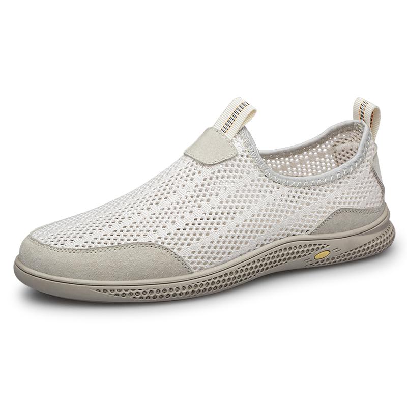 Fashion New Breathable Mesh Shoes Slip On Mens Sports Sandals Light Soft Soled Casual Shoes Leisure Walk Summer Flats Outdoor Loafers