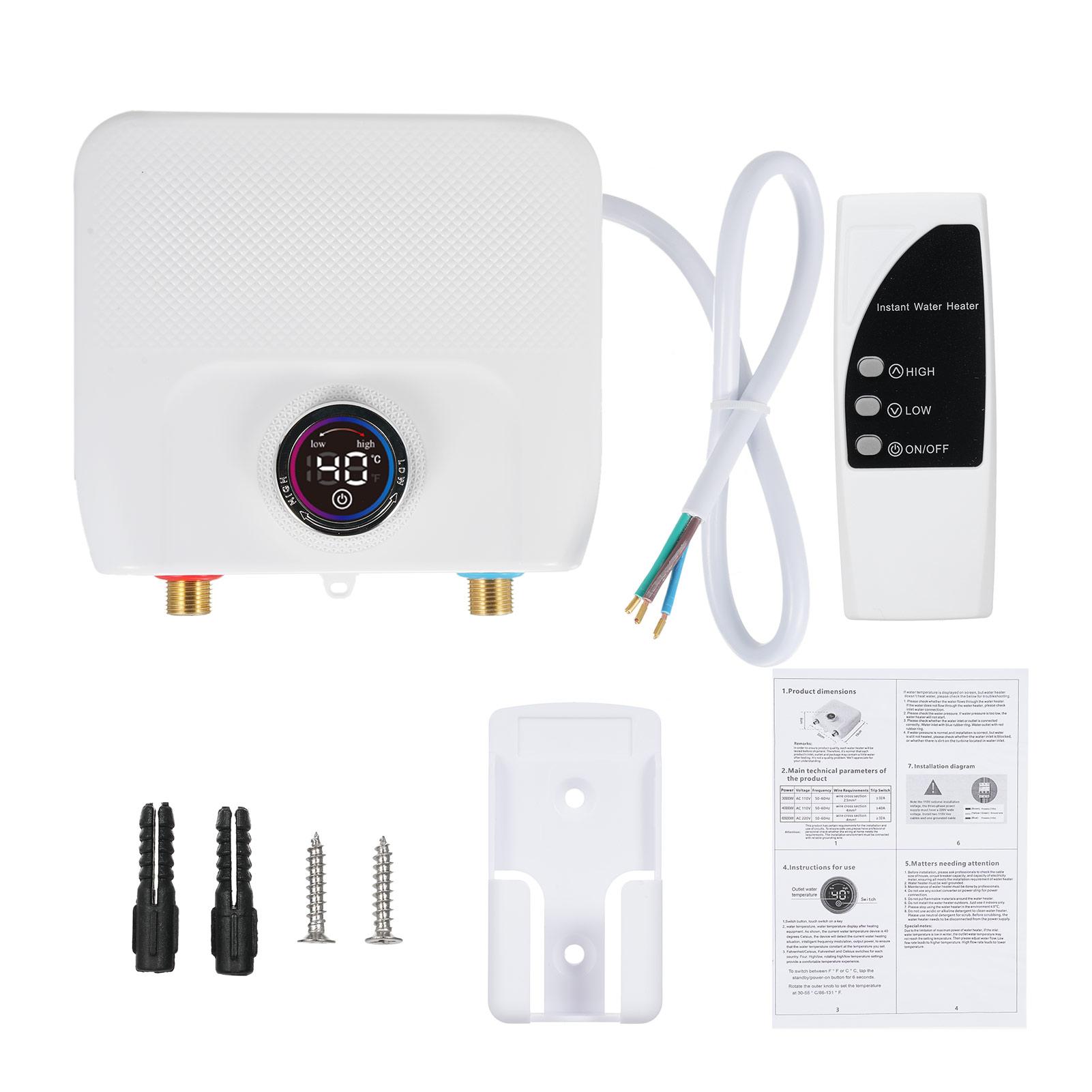 

Мини электрический проточный водонагреватель 3000 Вт 110 В с постоянной температурой и мгновенным нагревом воды without Plug