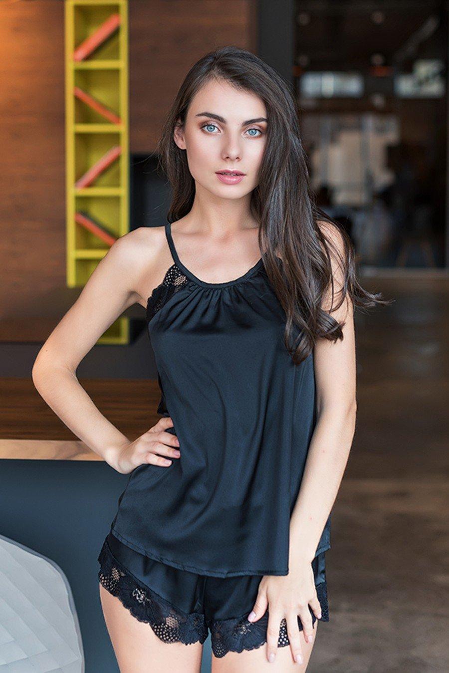 

комплект: майка та шортики Forly (96089) 50(2XL) прозорий колір чорний