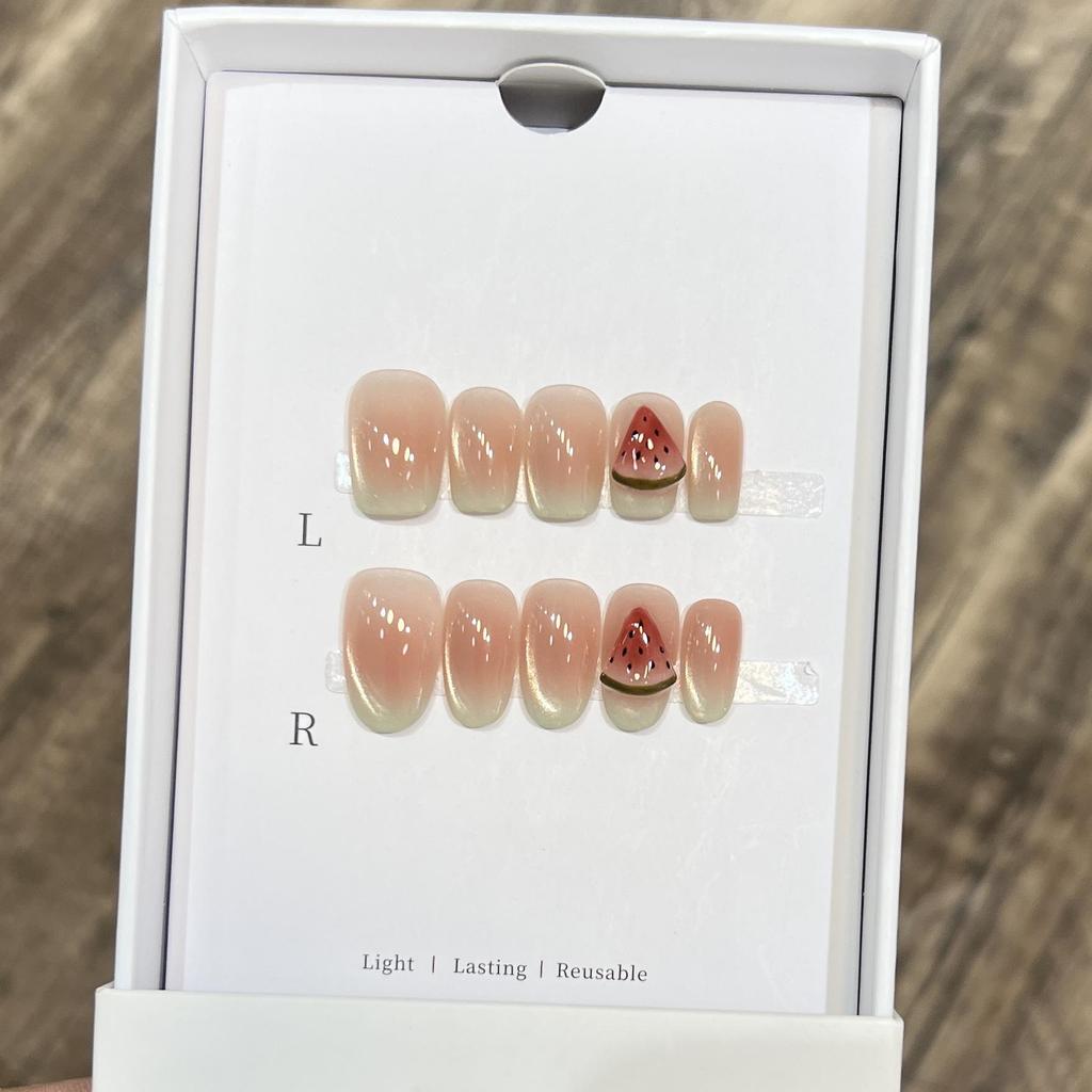 Handcrafted Short Wearable Nail Art Stickers - High-End Boutique False Nails