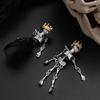 Gothic Skull Tassel Earrings & Black Gauze Skirt Crown Set